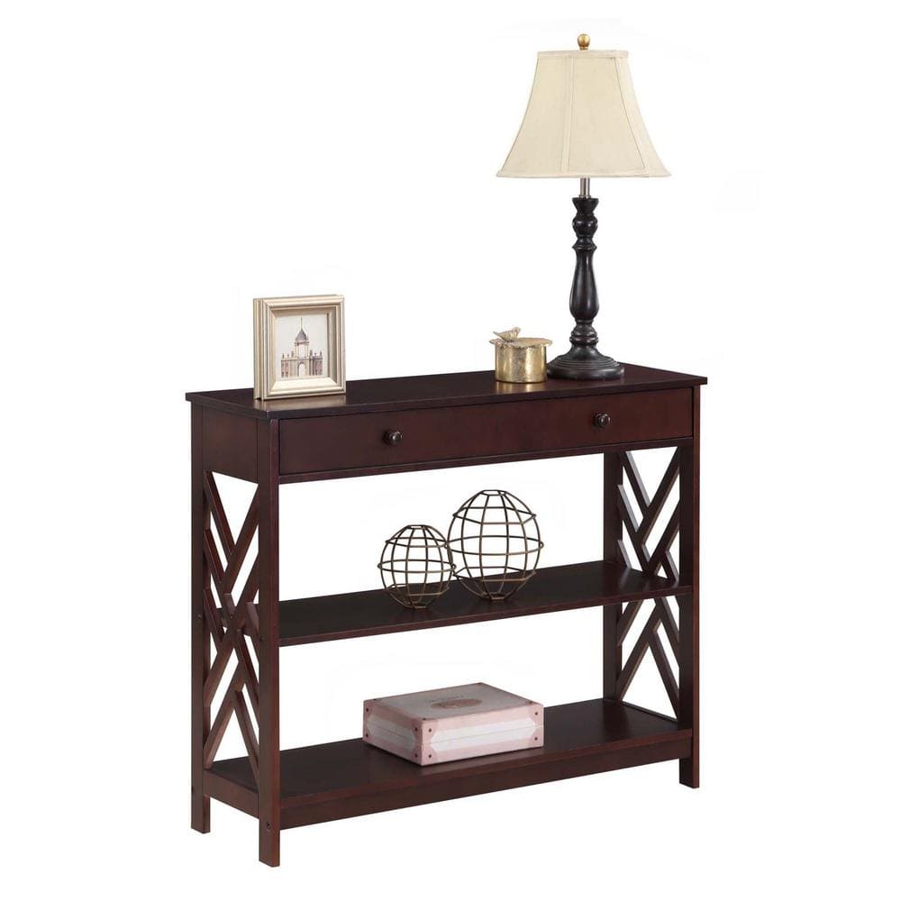 Espresso Titan Transitional Console Table with Storage