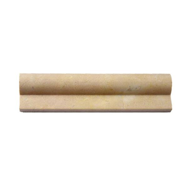 Ivy Hill Tile Brushed Crema Marfil 2 in. x 8 in. Honed Marble Chair Rail Trim Tile