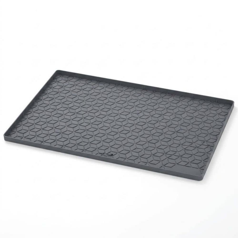 "14""x22"" Silicone Under Sink Mat Tray for Kitchen Cabinets Waterproof Liner with Drain Hole in Gray for Storage 1-Pack" price history on PriceWatchPro