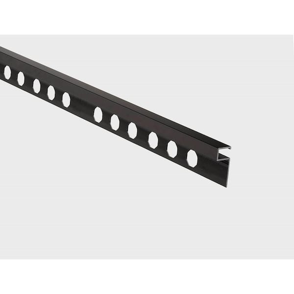 Novolistel 3 Bright Black 1/2 in. x 98-1/2 in. Aluminum Tile Edging Trim