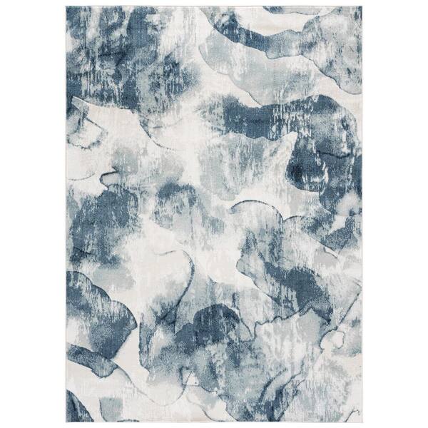 Utopia 7 x 10 Blue/Ivory Abstract Area Rug