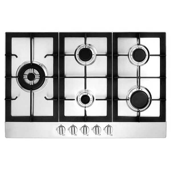 Ancona 30 in. Gas Cooktop in Stainless Steel with 5 Burners 