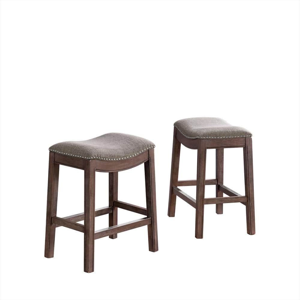 Williston Dark Brown Counter Height Stool (2-Pack) with Cushioned Seat