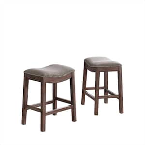 Williston Dark Brown Counter Height Stool (2-Pack) with Cushioned Seat