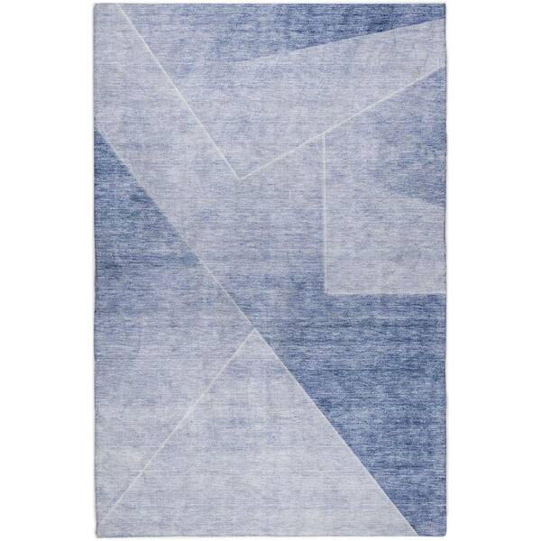 Dream Shag Premium Machine Washable Abstract ADS779 Blue 10 ft. x 14 ft. Area Rug
