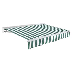 24 ft. Destin Manual Retractable Awning with Hood (120 in. Projection) in Forest/White