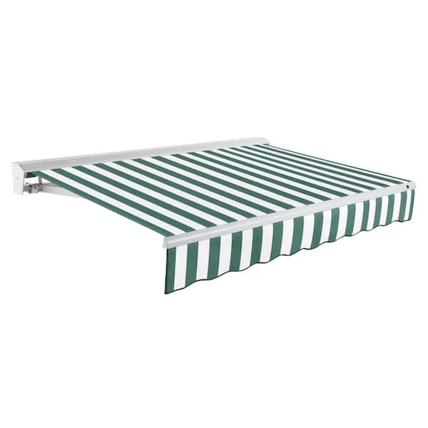 AWNTECH 8 ft. Destin Manual Retractable Awning with Hood (78 in. Projection) Forest/White