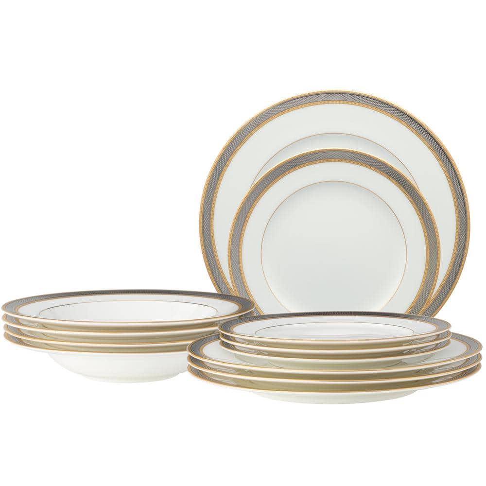Brilliance 12-Piece (White) Bone China Dinnerware Set, Service for 4 price history on PriceWatchPro