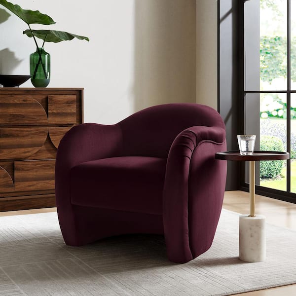 Modway Compose Barrel Chair with Performance Velvet Fabric in Mulberry