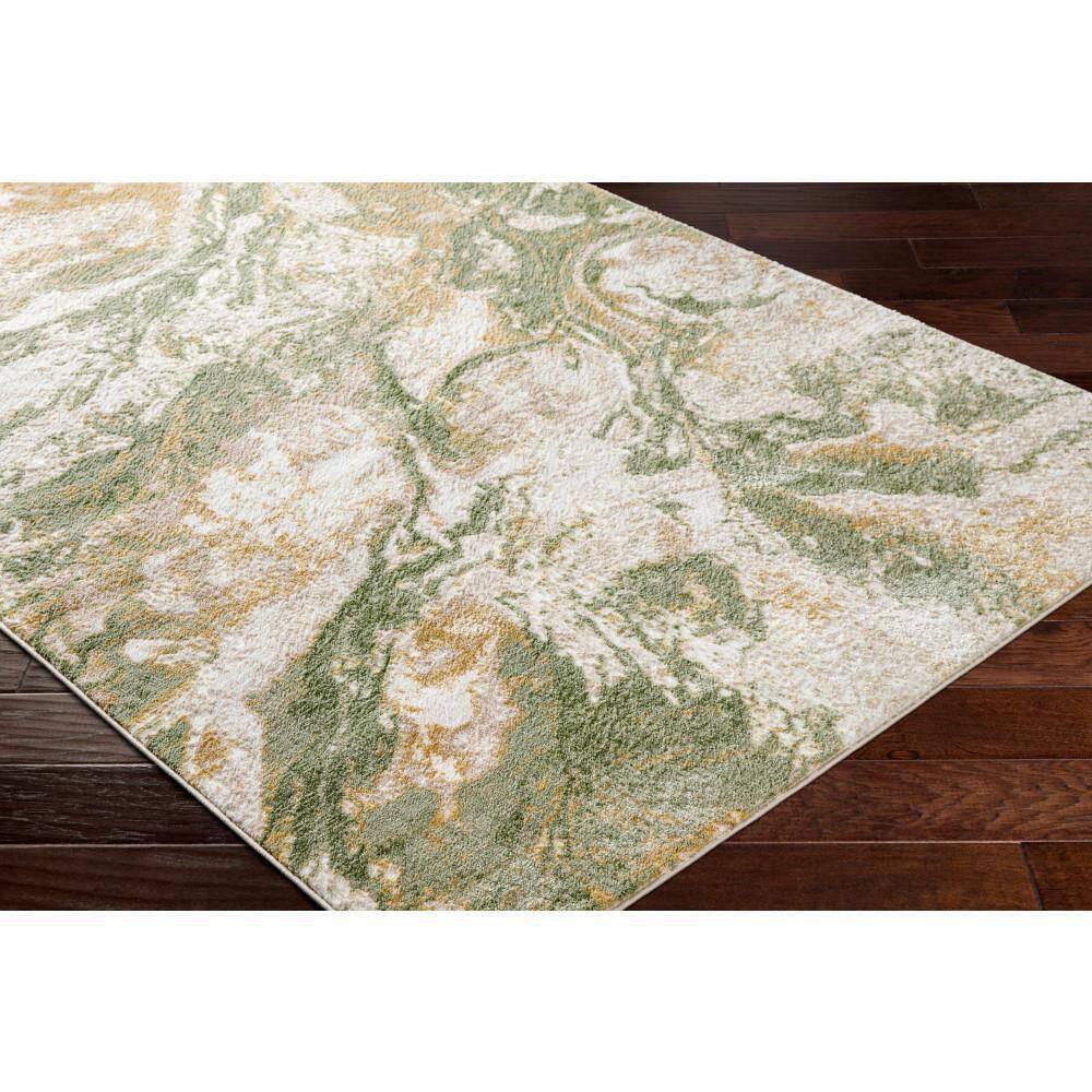 Ivory Spot 5' x 7' Reversible Washable Synthetic Rug