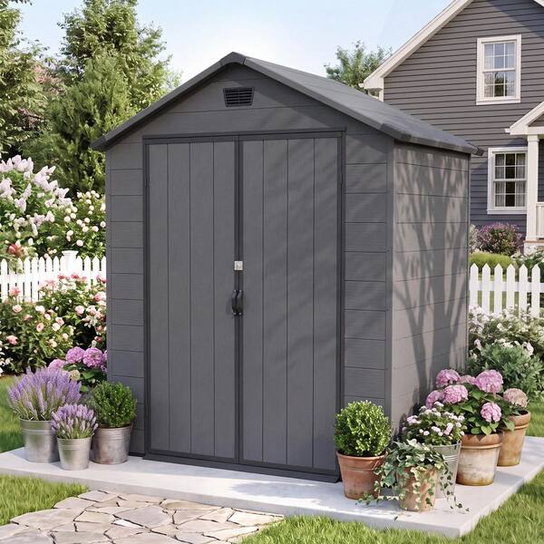 JOURNALSTANDARDrelumeスーパーファインメリノ　ダークグレー Patiowell 6 ft. W x 4 ft. D Storage Shed with Floor, Resin Shed