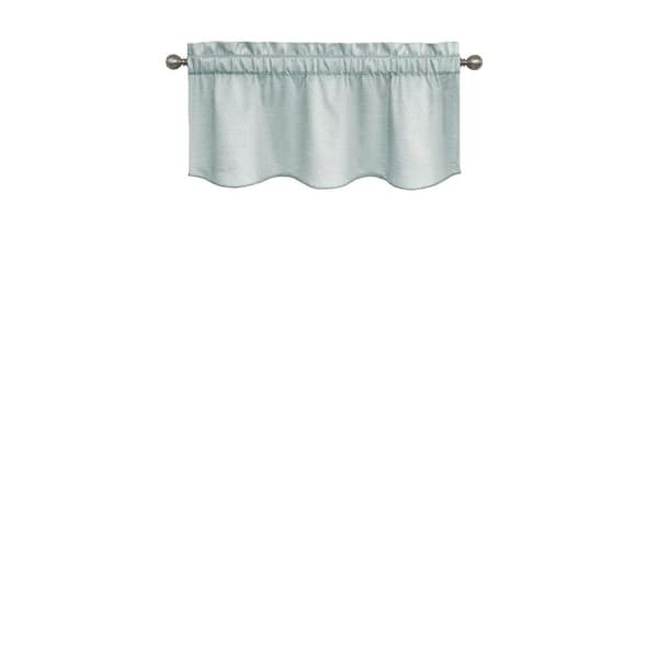 Eclipse Canova Thermaback  River Blue Solid Polyester 42 in. W x 21 in. L Room Darkening Single Rod Pocket Valance