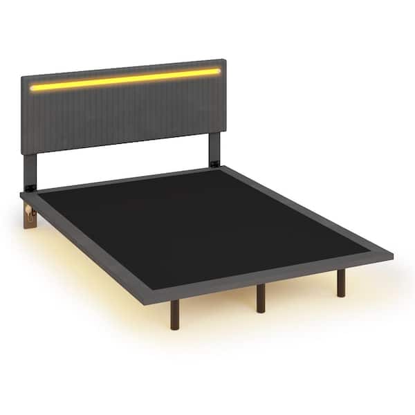 Harper & Bright Designs Floating Design Gray Wood Frame Full