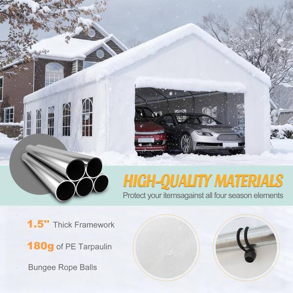 ToolCat 16 ft.x 32 ft. Heavy Duty Carport Canopy with Removable