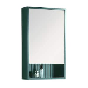 Venezian 18 in. W x 29.5 in. H Small Rectangular Green Wooden Surface Mount Medicine Cabinet with Mirror