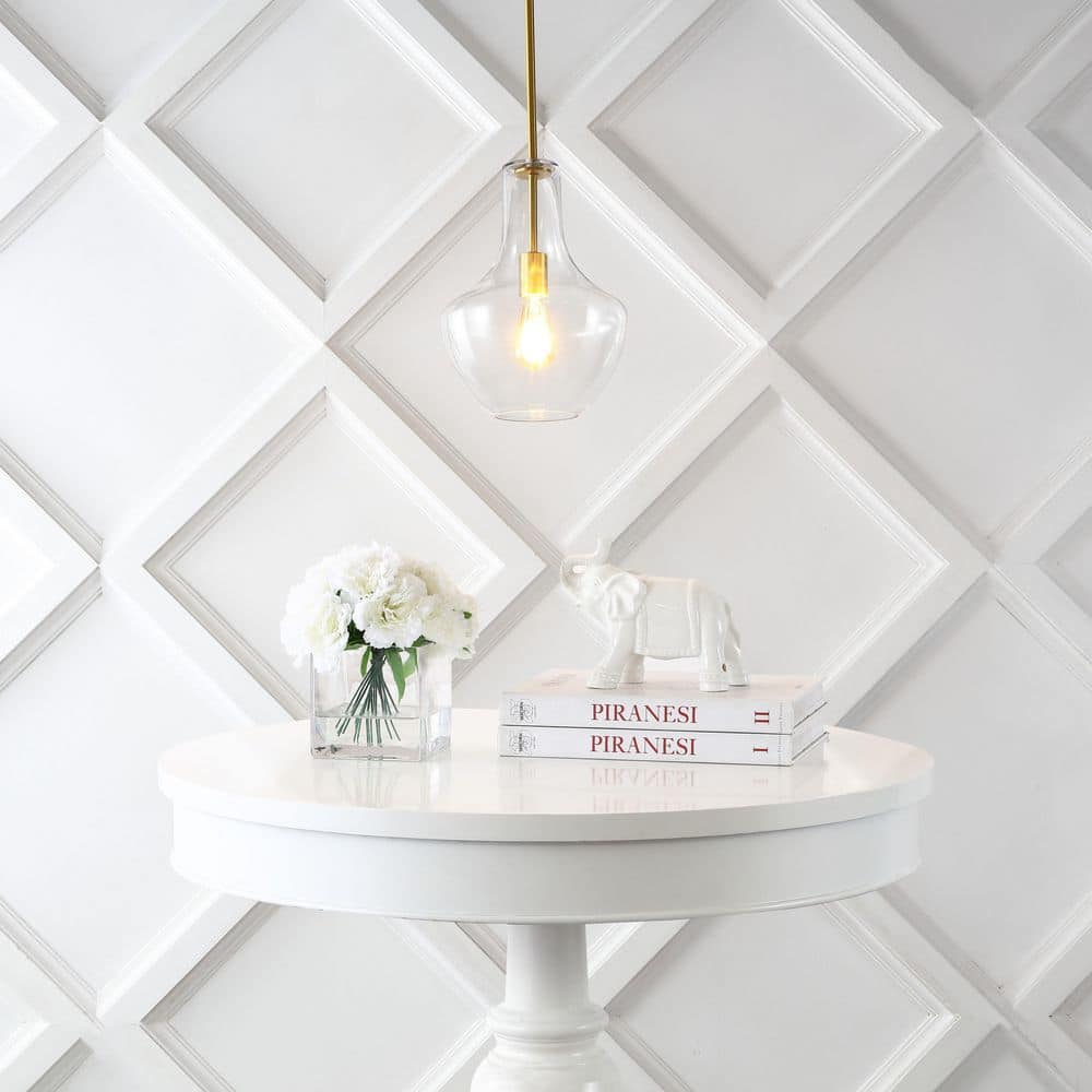 Watts 10.5" Gold and Clear Glass LED Pendant Light