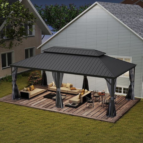 domi outdoor living 14 ft. x 24 ft. Galvanized Steel Hardtop