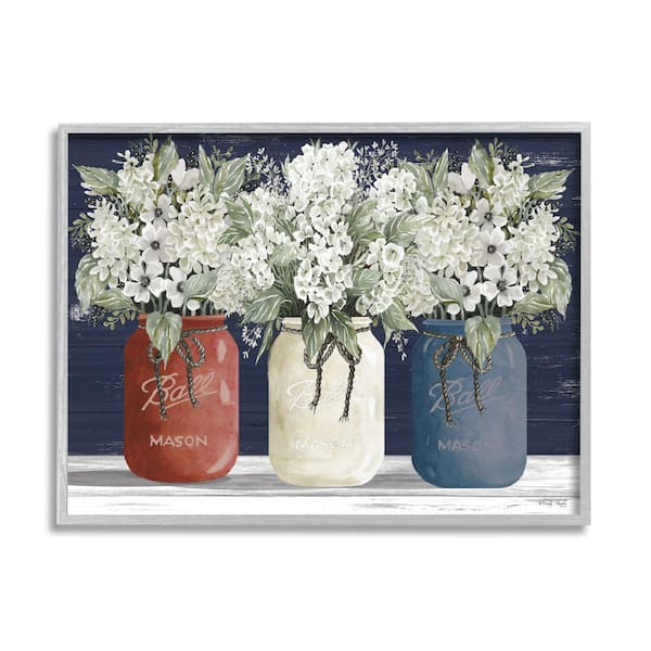 Stupell Industries "Americana Floral Bouquets Rustic Flowers Country Pride" by Cindy Jacobs Framed Nature Wall Art Print 24 in. x 30 in.