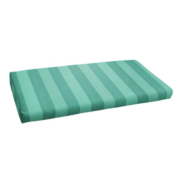 SORRA HOME 57 in. x 16 in. x 2 in. Rectangle Indoor/Outdoor Bristol Bench Cushion in Preview Lagoon