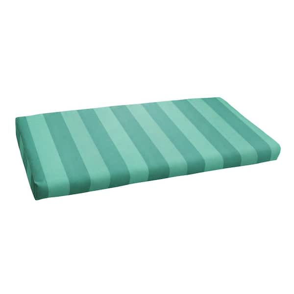 SORRA HOME 57 in. x 17 in. x 2 in. Rectangle Indoor/Outdoor Bristol Bench Cushion in Preview Lagoon