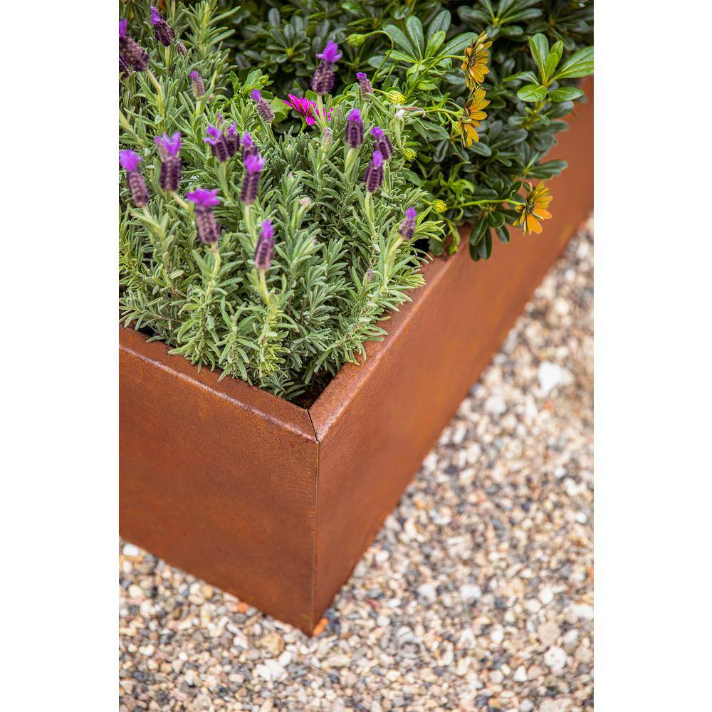 48" Square Rust Corten Steel Raised Garden Bed