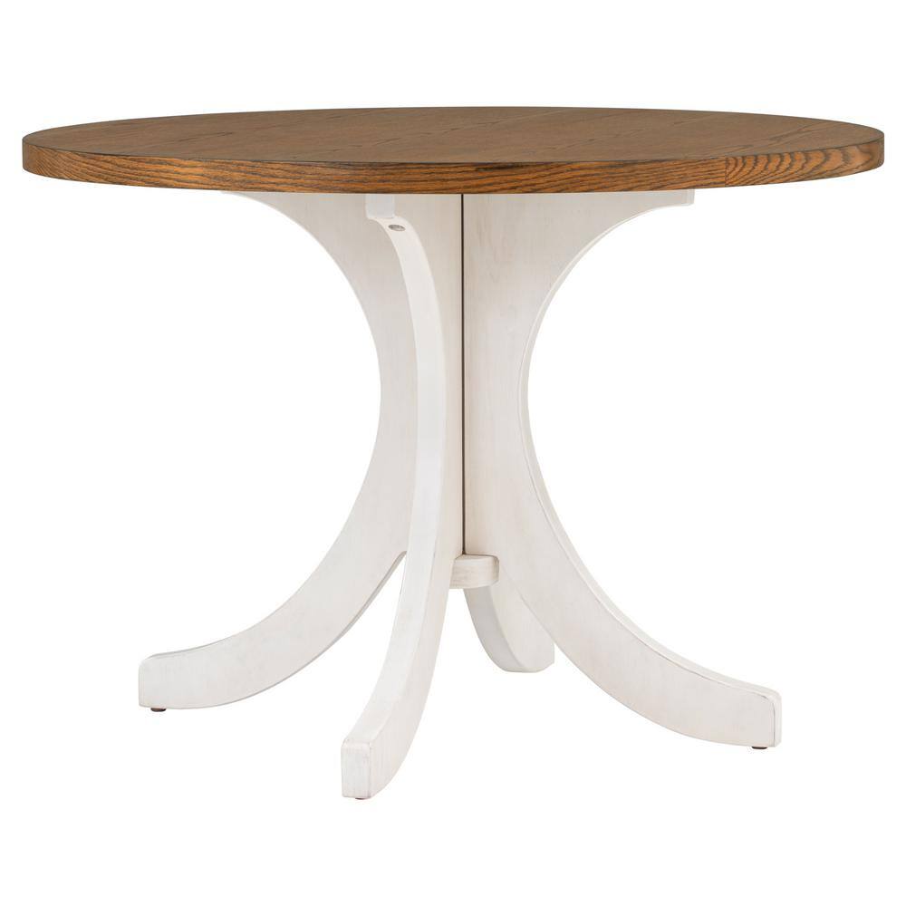 5-Piece Mid-Century Round Walnut Wood Top Dining Room Set Seats 4