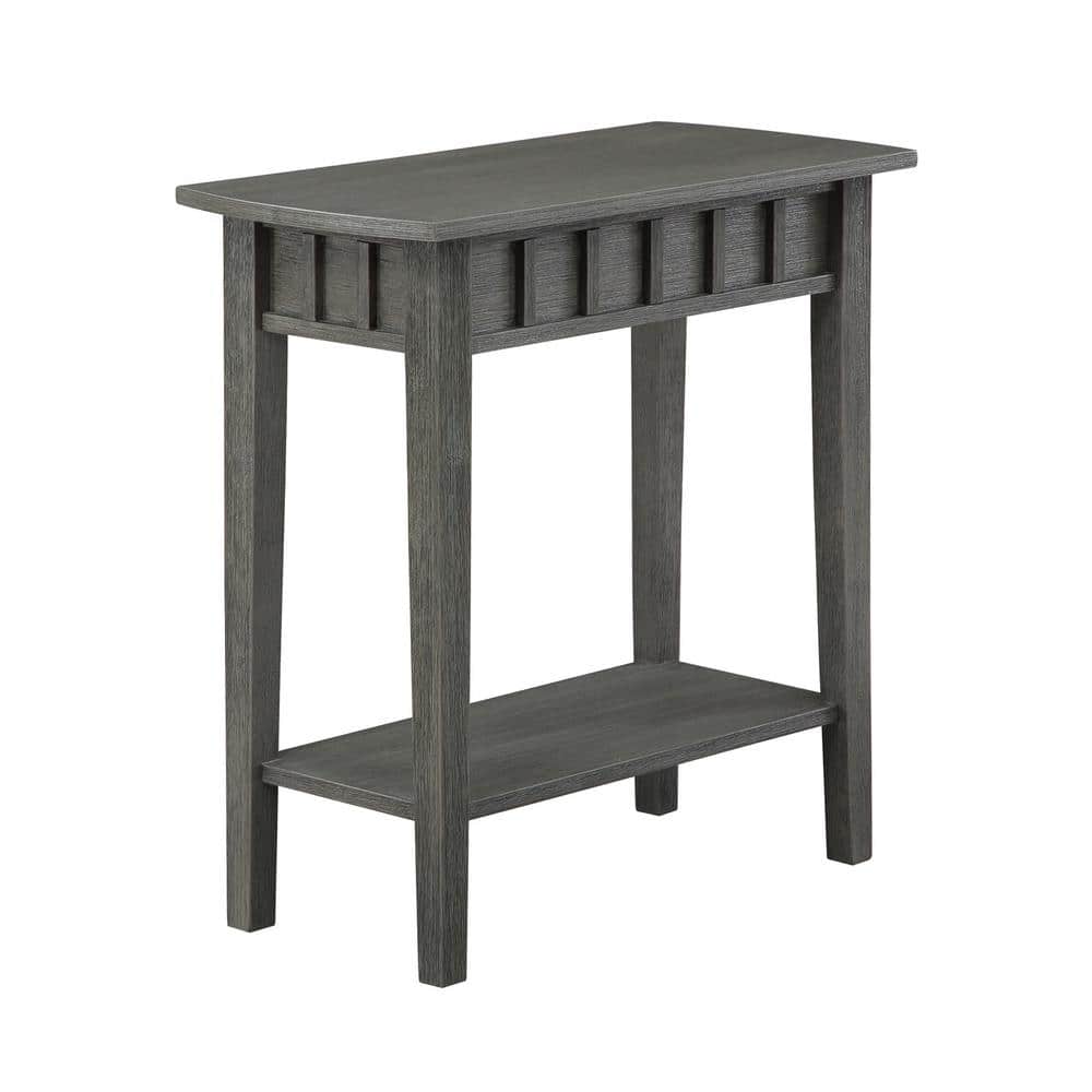 Classic Accents Wirebrush Dark Gray Square End Table with Shelf