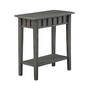 Classic Accents Dennis 12 in. Wirebrush Gray Standard Rectangle Wood end Table with Shelf