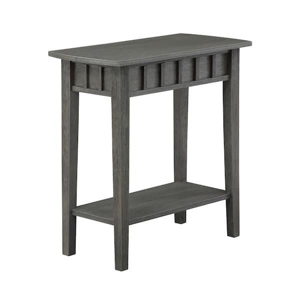 Convenience Concepts Classic Accents Dennis 12 in. Wirebrush Gray Standard Rectangle Wood end Table with Shelf