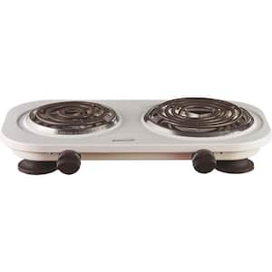 MegaChef Portable 2-Burner 5.5 in. White Hot Plate with Temperature Control  985103788M - The Home Depot