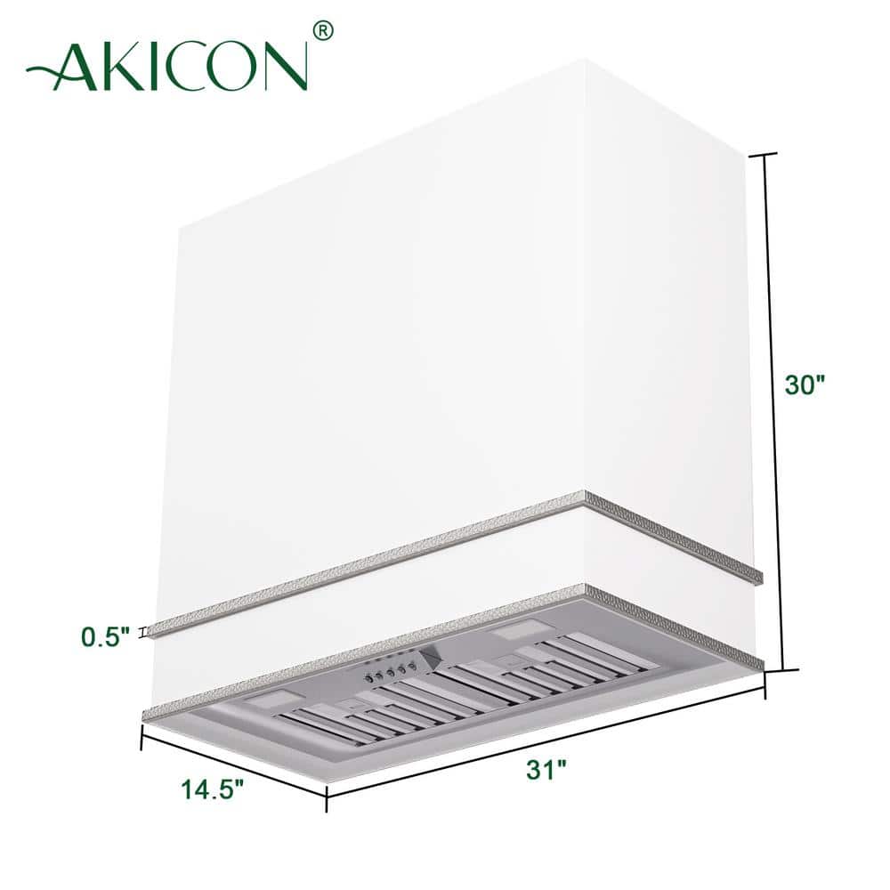 30" Stainless Steel Wall Mounted Range Hood with Gold Accents
