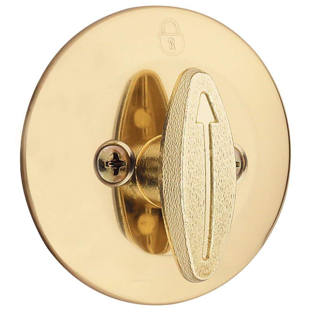 Kwikset 663 Polished Brass One-sided Keyless Deadbolt with