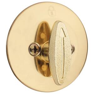 663 Single-Sided Deadbolt in Polished Brass with Microban Antimicrobial Technology