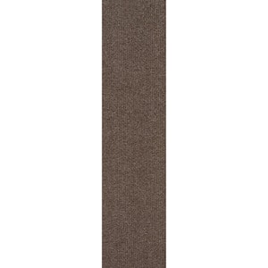 Peel and Stick Espresso High Low Planks 9 in. x 36 in. Commercial/Residential Carpet (16-tile / case)