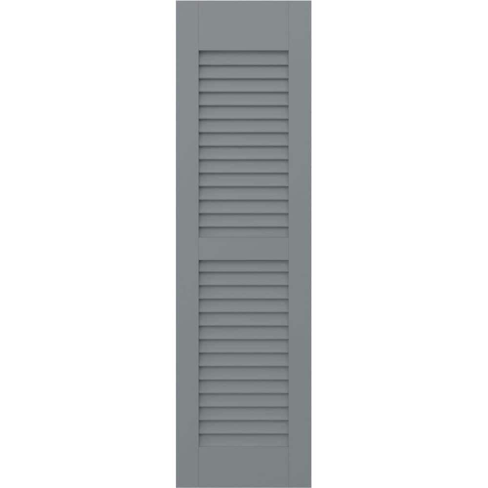 Ocean Swell Gray Mango Wood Exterior Shutters, 12"W x 39"H