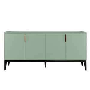 63.00 in. W x 15.60 in. D x 29.90 in. H Green Linen Cabinet Sideboard with 4-Doors and Adjustable Shelves