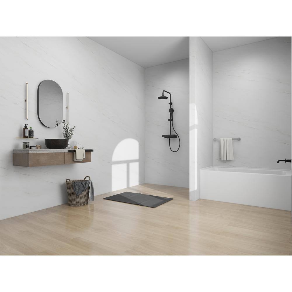 White Acrylic Alcove Soaking Bathtub with Right Drain