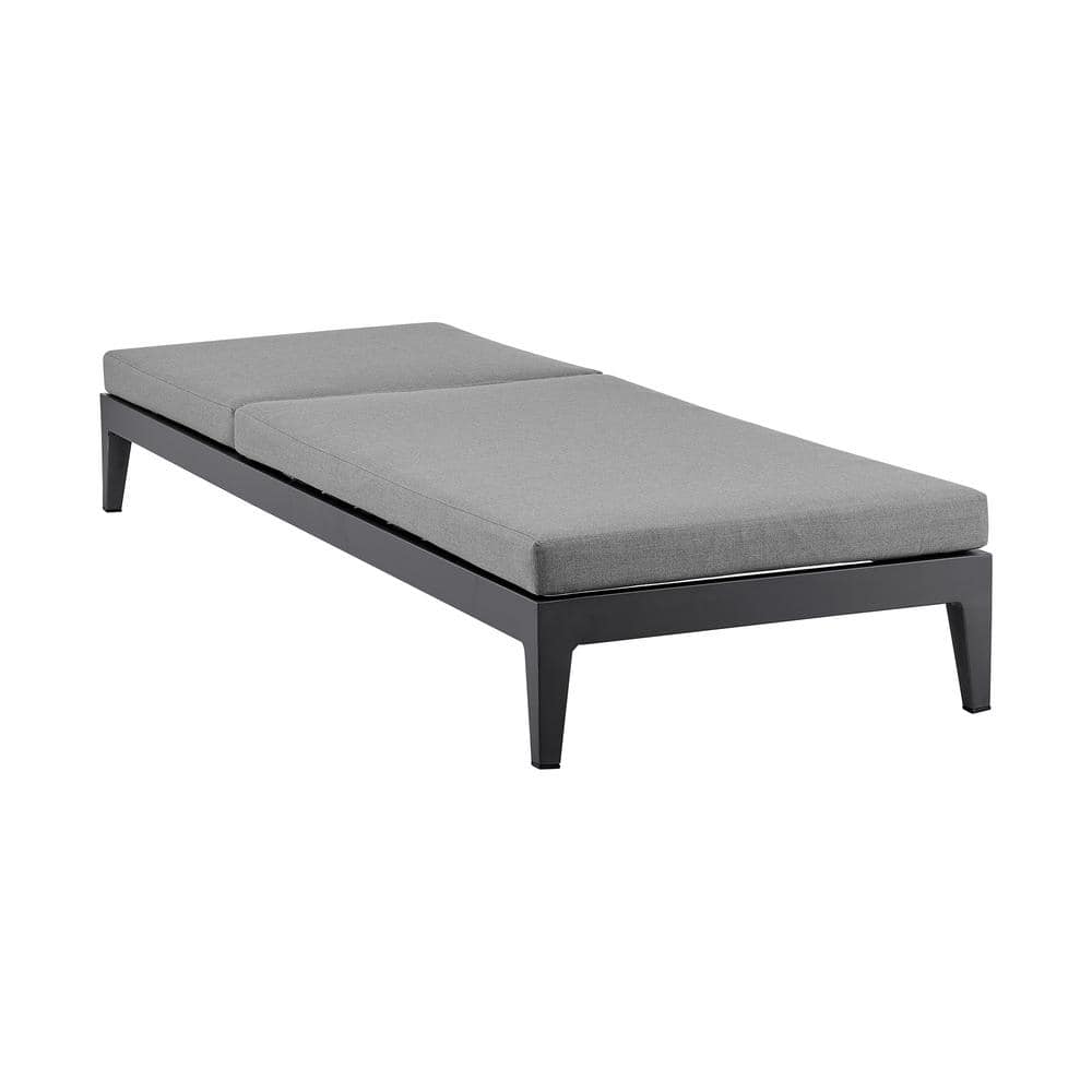 Menorca Gray Aluminum Outdoor Adjustable Chaise Lounge with Cushions