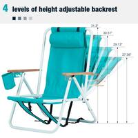 Winado Portable 2 Pack Mint Green Steel Folding Adjustable Headrest Beach Chair 929727832100