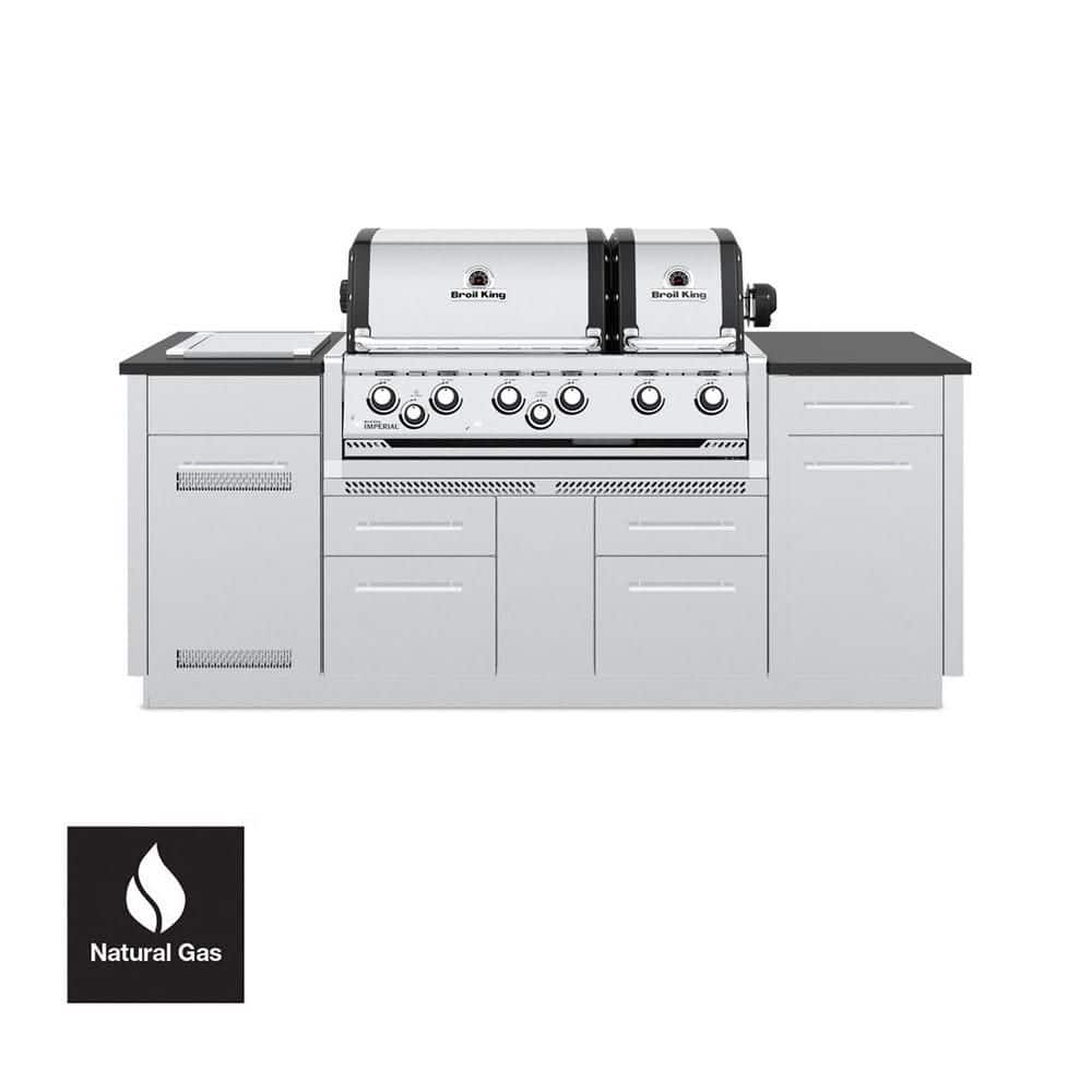 Imperial S 690i 6-Burner Built-In Island Natural Gas Grill with Side Burner