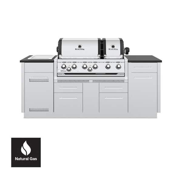 Imperial S 690i 6-Burner Built-In Island Natural Gas Grill with Side Burner and Rear Rotisserie Burner