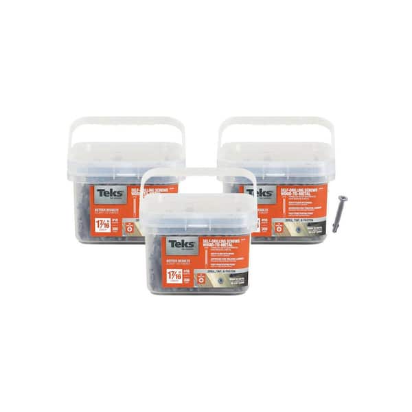 10 x 1-7/16 in. Phillips Round Head Screw Self Drilling Sheet Metal Screw with Wings Combo Kit Includes 3 (300-Pack)