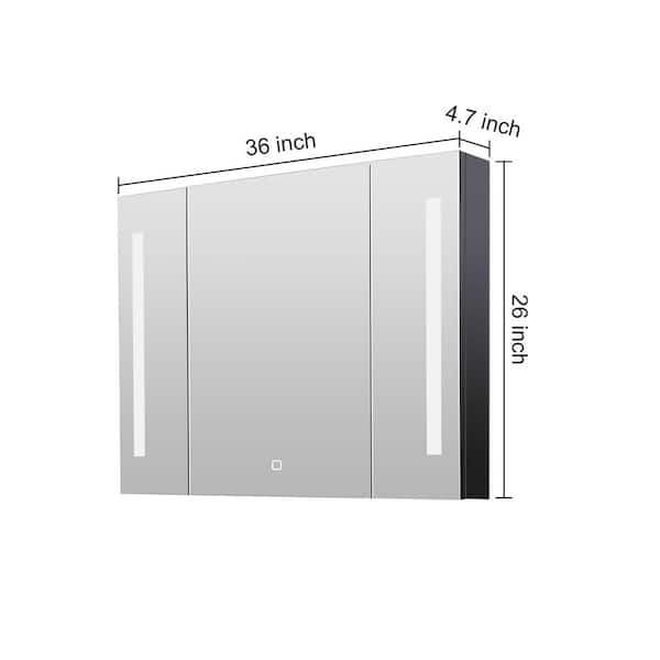 Staykiwi 26 in. W x 26 in. H Round Iron Medicine Cabinet with Mirror