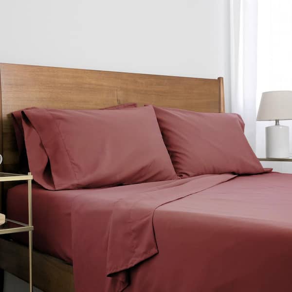 SOUTHSHORE FINE LINENS Deep Pocket 6-Piece Marsala Microfiber Full Sheet Set