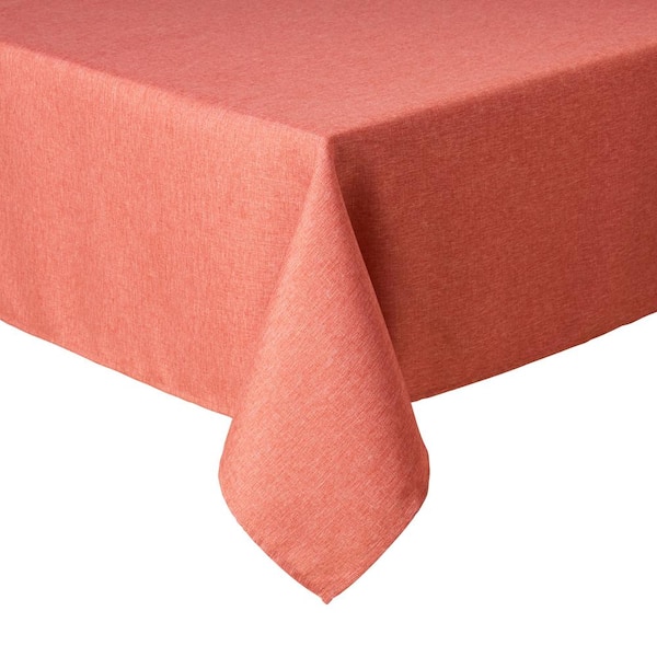 TOWN & COUNTRY LIVING Somers 60 in. W x 160 in. L Coral Pink Solid Polyester Tablecloth