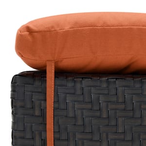 Barcelo 2-Piece Wicker Outdoor Chaise Lounge with Sunbrella Tikka Orange Cushions