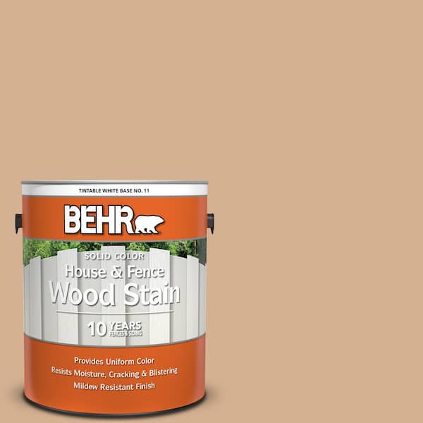 BEHR 1 gal. #HDC-NT-04 Creme De Caramel Solid Color House and Fence Exterior Wood Stain