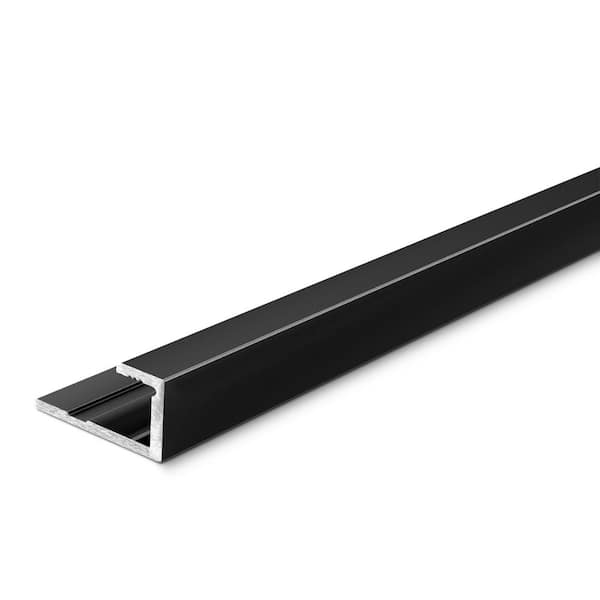 TrimMaster Matte Black 5.5 mm x 84 in. Aluminum Square Cap Floor Transition Strip