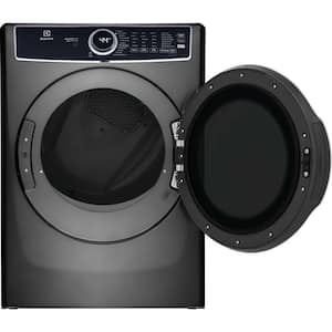 8 cu. ft. vented Front Load Stackable Electric Dryer in Titanium with LuxCare Dry and Perfect Steam