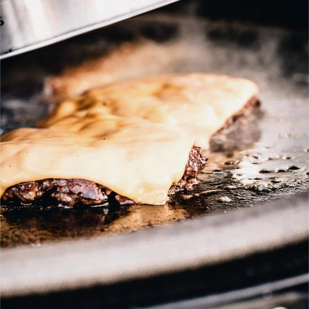 Black Cast Iron Half-Moon Reversible Griddle for 24-inch Grill